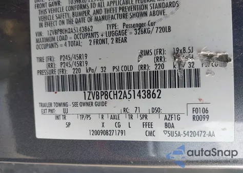 2010 Ford Mustang Gt Premium z USA, uszkodzony, nr VIN 1ZVBP8CH2A5143862